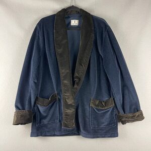 Bill Blass‎ Velvet Smoking Jacket Womens Large Dark Academia Moody Missing Tie
